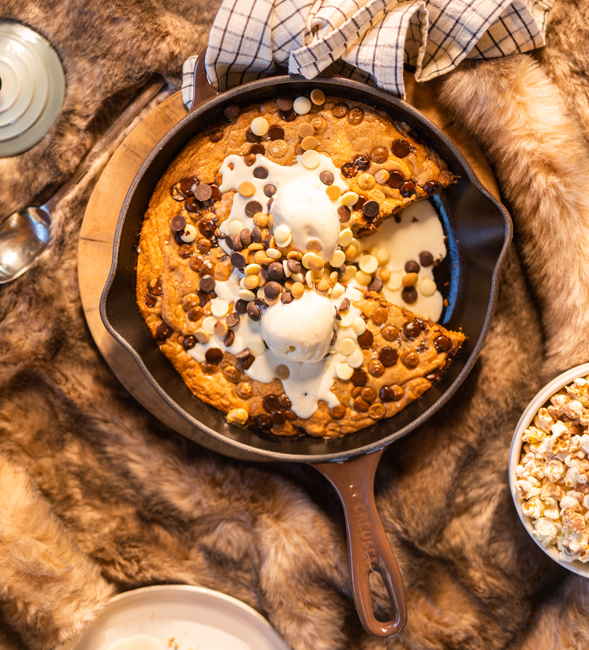 Triple Chocolate Skillet Cookie